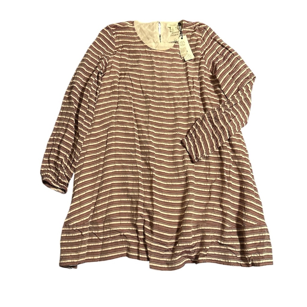 Treasure & Bond Purple and Cream Striped Dress